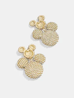 Disney Mickey Mouse Pavé Statement Earrings - Gold/Pavé