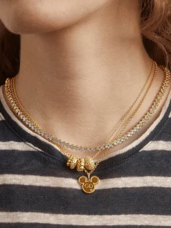 Disney Mickey Mouse Repeating Tennis Necklace - Gold/Pavé
