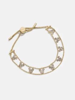 Disney Mickey Mouse Repeating Slider Bracelet - Gold/Pavé