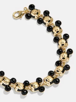 Disney Mickey Mouse Repeating Character Head Bracelet - Gold/Black