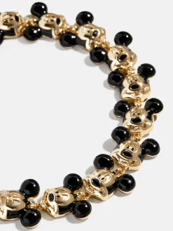 Disney Mickey Mouse Repeating Character Head Bracelet - Gold/Black