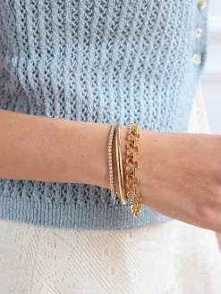 Disney Mickey Mouse Repeating Outline Bracelet - Gold