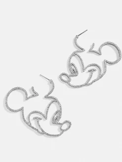 Disney Mickey Mouse Silver Outline Earrings - Mickey Mouse