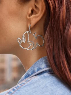 Disney Mickey Mouse Silver Outline Earrings - Mickey Mouse