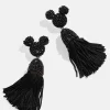 Disney Mickey Mouse Tassel Earrings - Black