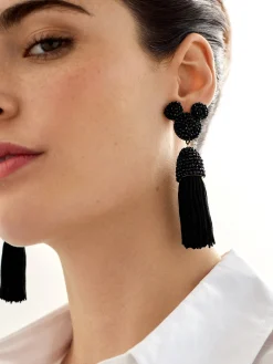 Disney Mickey Mouse Tassel Earrings - Black