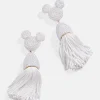 Disney Mickey Mouse Tassel Earrings - White