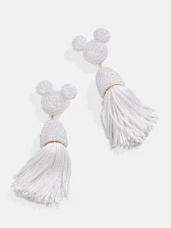Disney Mickey Mouse Tassel Earrings - White