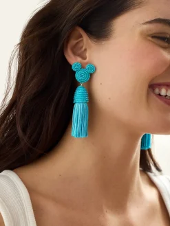 Disney Mickey Mouse Tassel Earrings - Blue