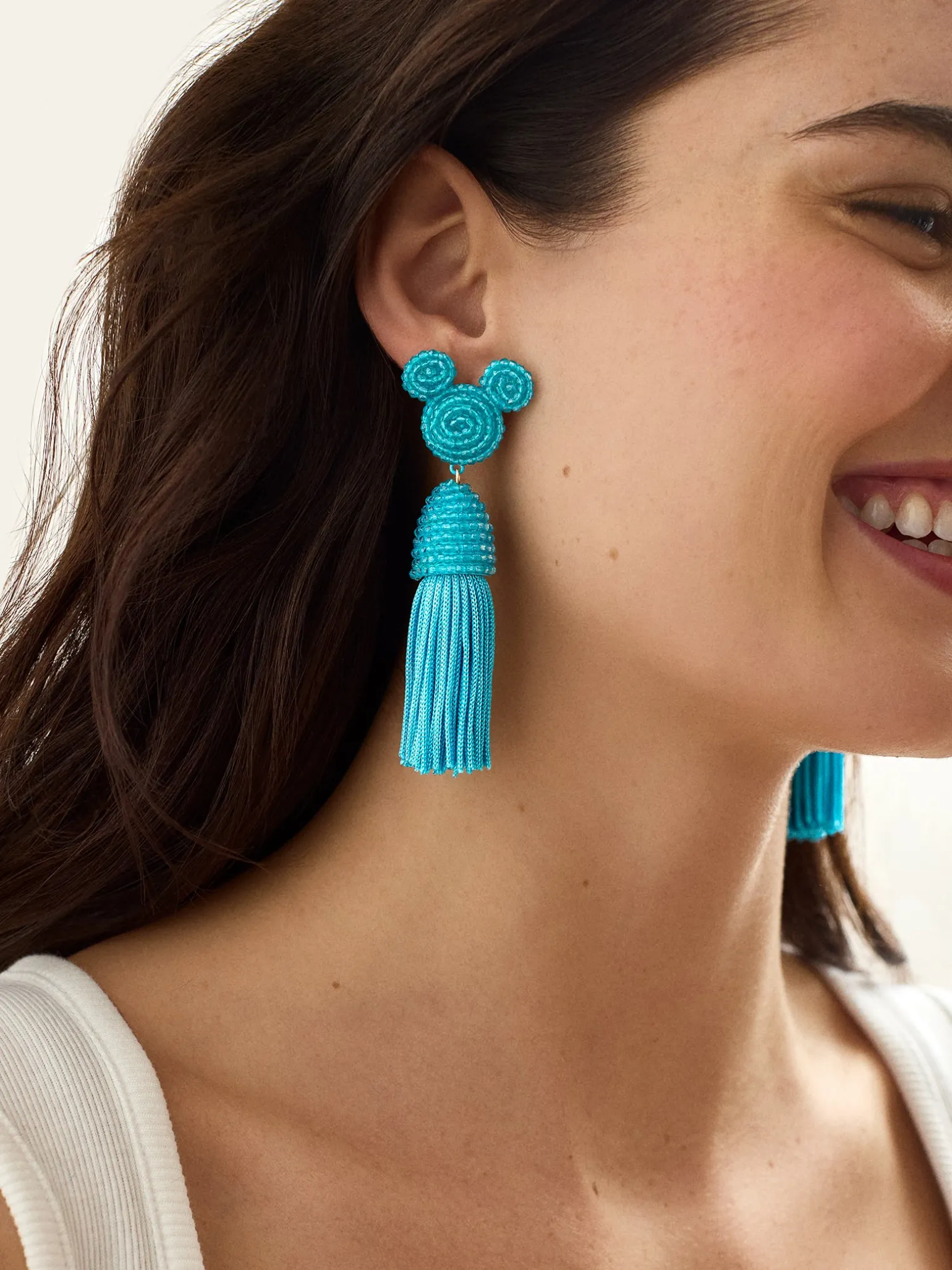 Disney Mickey Mouse Tassel Earrings - Blue