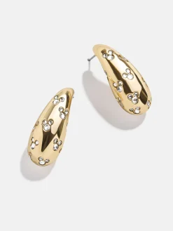 Disney Mickey Mouse Teardrop Earrings - Gold/Pavé