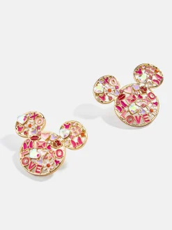 Disney Mickey Mouse Valentine's Day Earrings - Pink