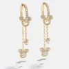 Disney Mickey Mouse Drop Earrings - Gold/Pavé