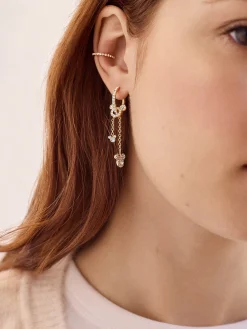 Disney Mickey Mouse Drop Earrings - Gold/Pavé