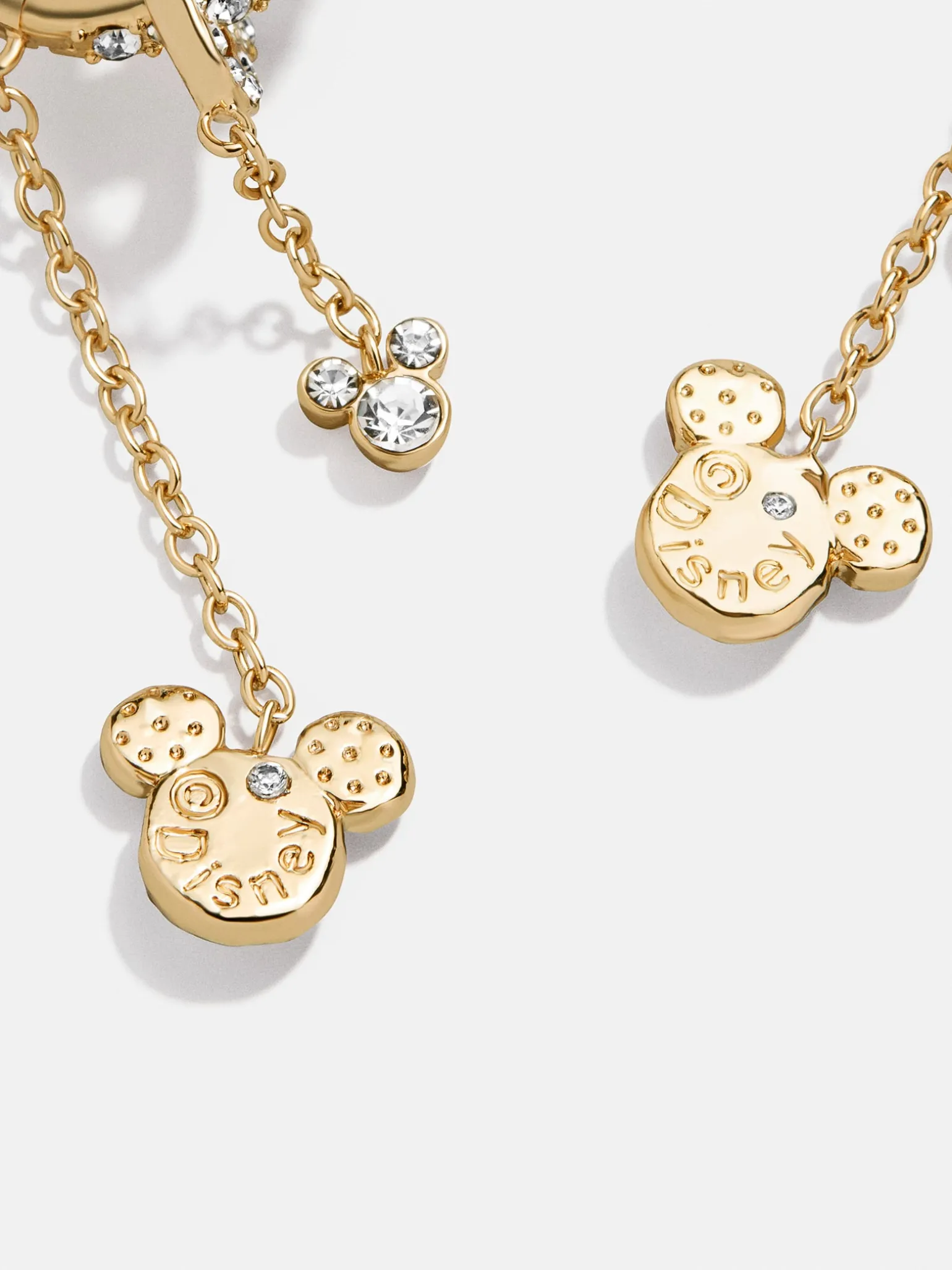 Disney Mickey Mouse Drop Earrings - Gold/Pavé