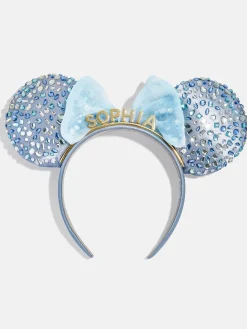 Disney Minnie Mouse Crystal Blue Custom Ears Headband - Minnie Mouse Crystal Blue Custom Ears