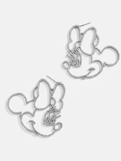 Disney Minnie Mouse Silver Outline Earrings - Minnie Mouse