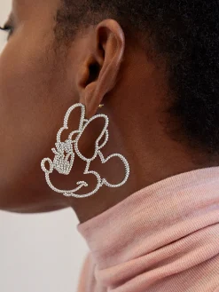 Disney Minnie Mouse Silver Outline Earrings - Minnie Mouse