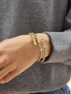 Disney Pavé Mickey Mouse Cuff Bracelet - Gold/Pavé
