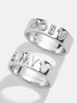 Disney Sterling Silver Custom Block Ring - Silver