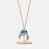 Disney Stitch Custom Nameplate Pendant - Gold/Blue