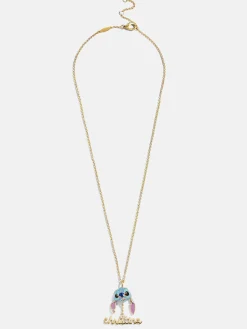 Disney Stitch Custom Nameplate Pendant - Gold/Blue