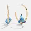 Disney Stitch 3D Hoop Earrings - Gold/Blue
