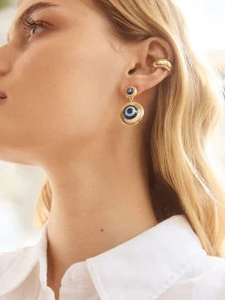 Divine Eyes Earrings - Gold/Blue