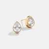 Donna 18K Gold Vermeil Bezel Earrings - Gold/Pavé