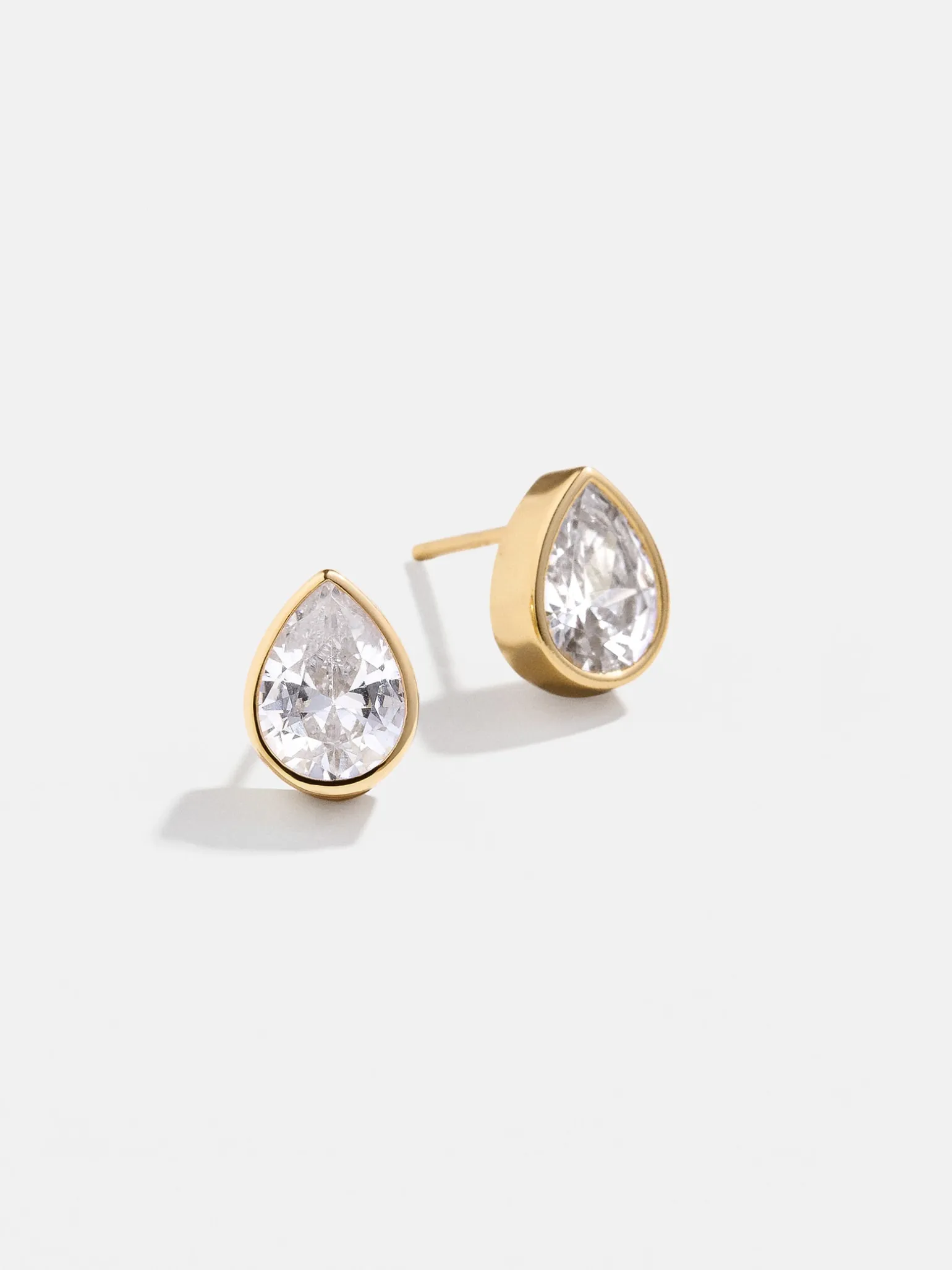 Donna 18K Gold Vermeil Bezel Earrings - Gold/Pavé