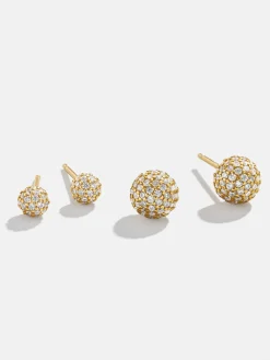 Dorothea 18K Gold Vermeil Earrings - Gold/Pavé