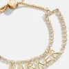 Double Band Custom Nameplate Tennis Bracelet - Gold/Pavé
