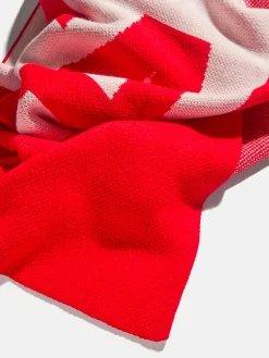Down The Line Custom Blanket - Bright Red/White