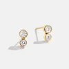 Drew 18K Gold Vermeil Earrings - Gold/Pavé