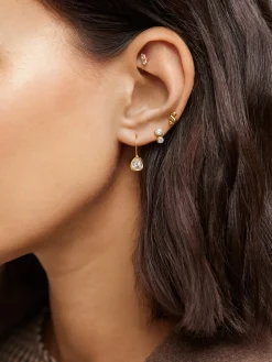 Drew 18K Gold Vermeil Earrings - Gold/Pavé