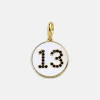Enamel Number Custom Charm - Gold
