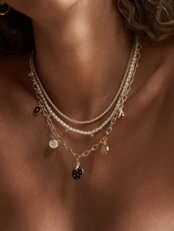 Estelle Celestial Charm Necklace - Gold/Black