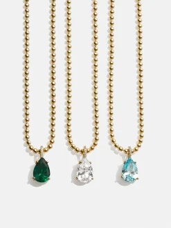 Esther 18K Gold Vermeil Birthstone Necklace - Crystal