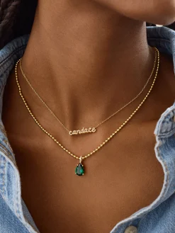 Esther 18K Gold Vermeil Birthstone Necklace - Crystal