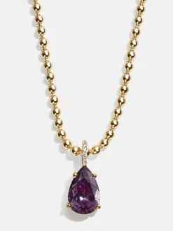 Esther 18K Gold Vermeil Birthstone Necklace - Amethyst