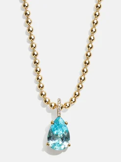 Esther 18K Gold Vermeil Birthstone Necklace - Aquamarine