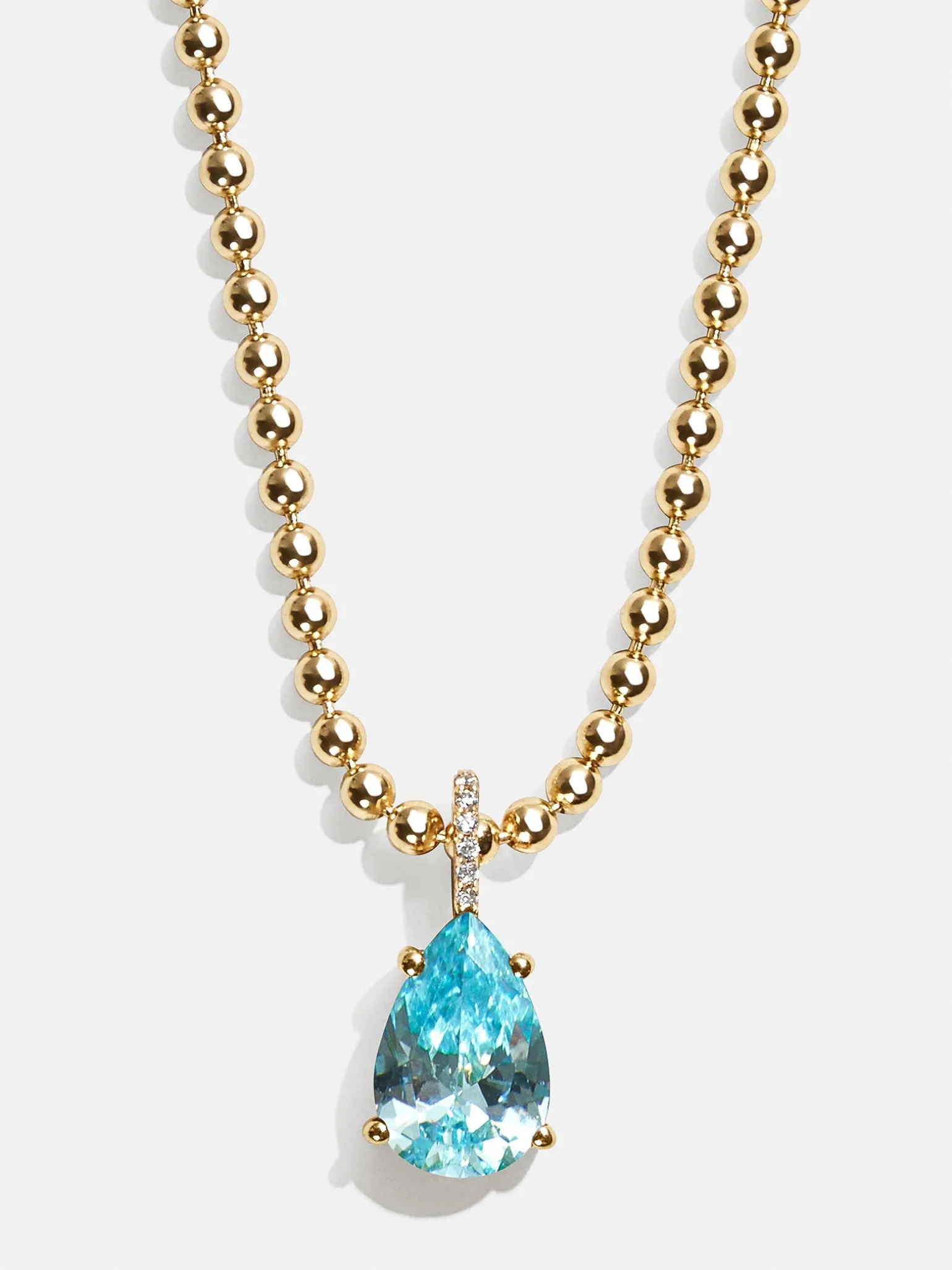 Esther 18K Gold Vermeil Birthstone Necklace - Aquamarine