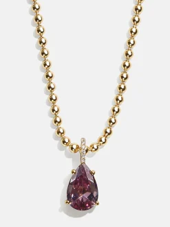 Esther 18K Gold Vermeil Birthstone Necklace - Light Amethyst