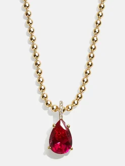 Esther 18K Gold Vermeil Birthstone Necklace - Ruby