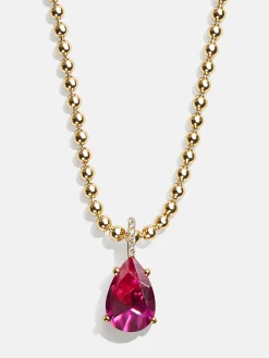 Esther 18K Gold Vermeil Birthstone Necklace - Rose