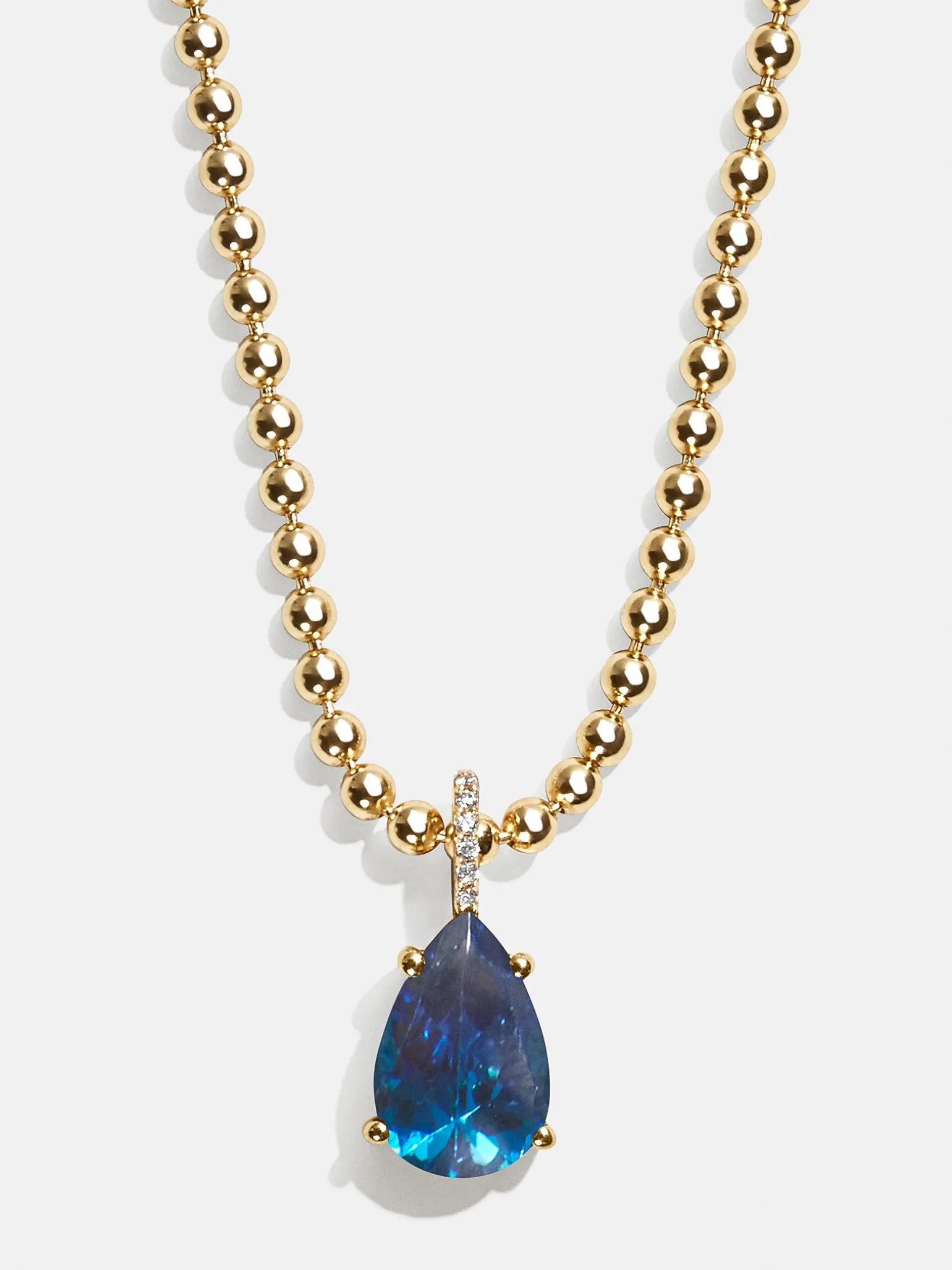 Esther 18K Gold Vermeil Birthstone Necklace - Blue Zircon