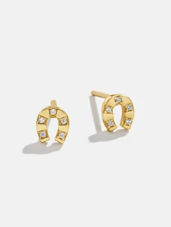 Evangeline 18K Gold Vermeil Earrings - Horseshoe