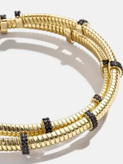 Eve Cuff Bracelet - Gold/Black