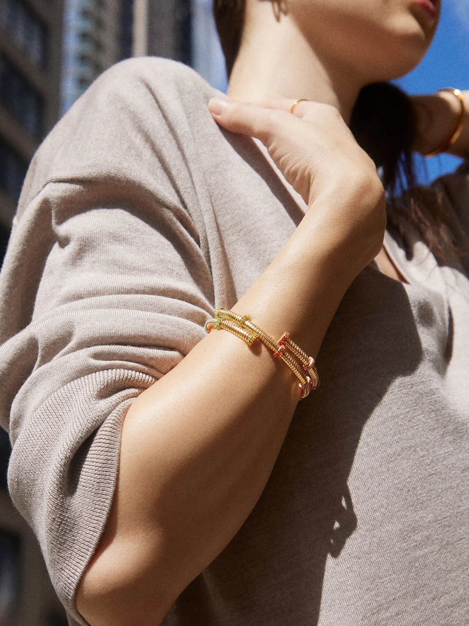 Eve Cuff Bracelet - Gold/Multi