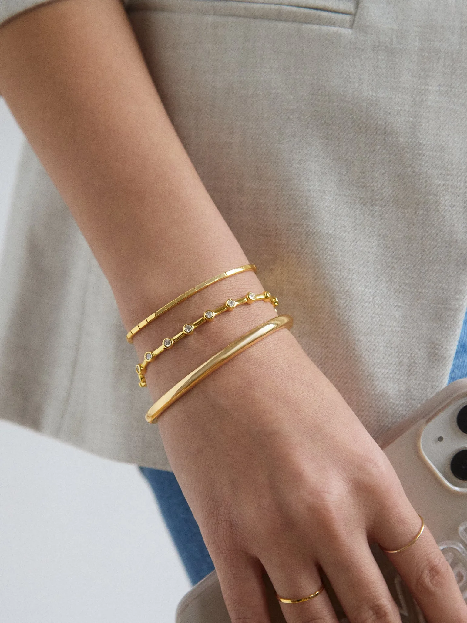 Eve 18K Gold Vermeil Tennis Bracelet - Gold/Pavé